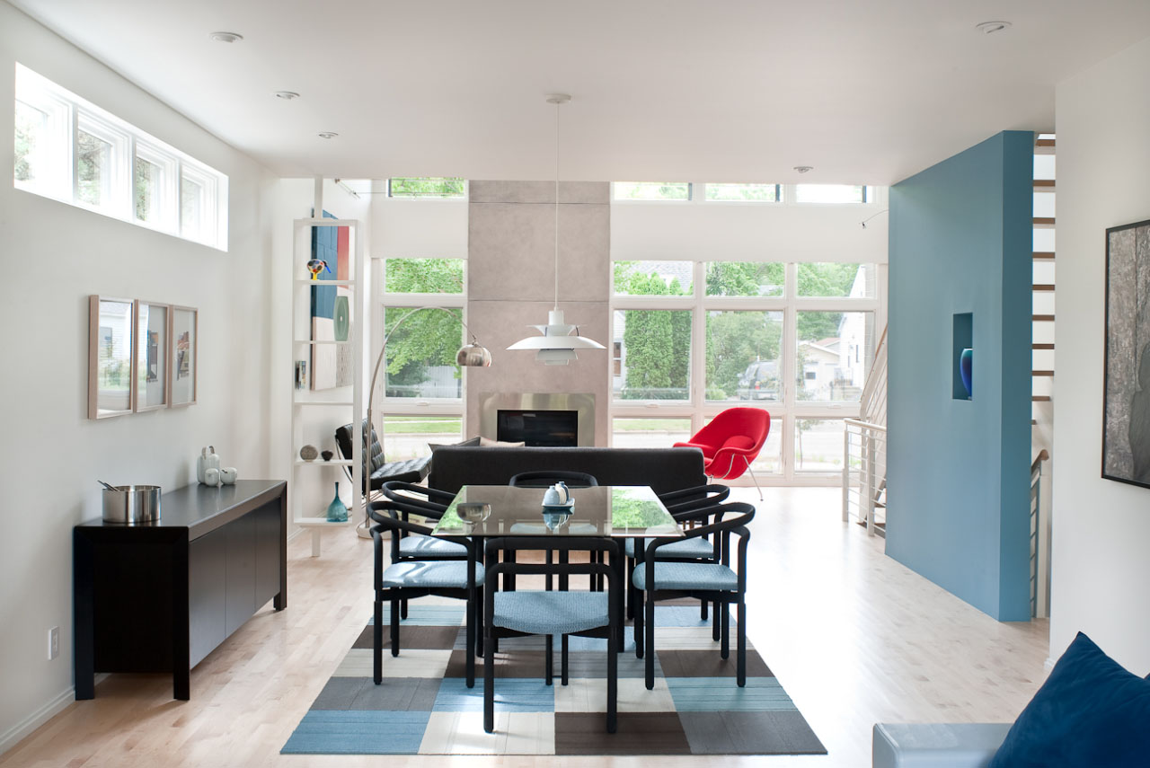 Interior of the Ross Street House in Madison, Wisconsin by Richard Wittschiebe Hand Architects