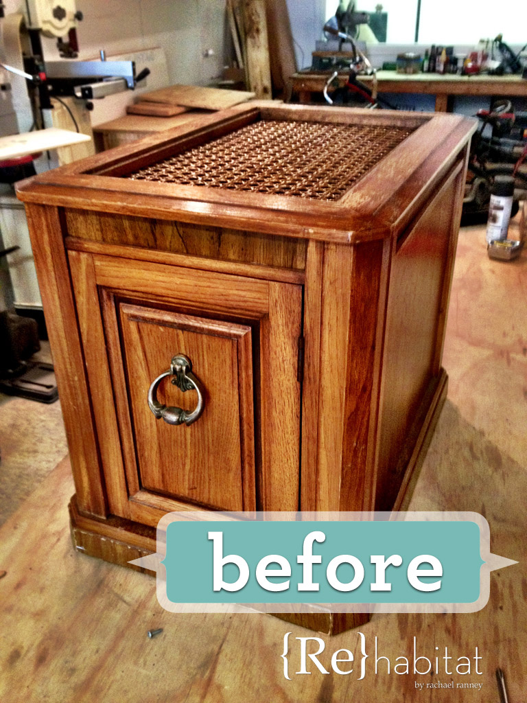 DIY Litter Box Cabinet Before