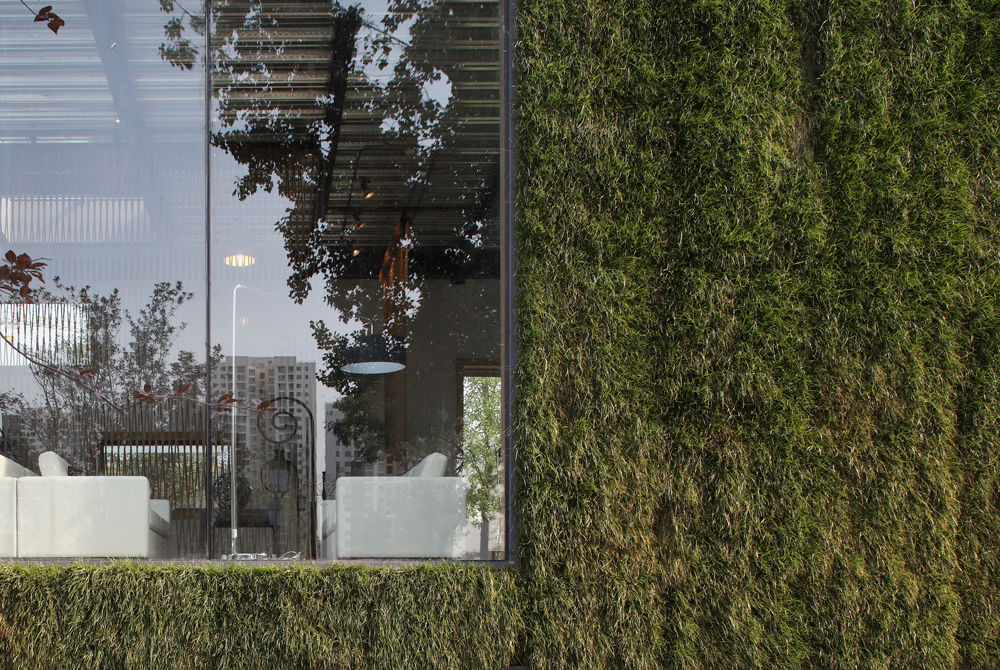 Exterior detail of the Green Technology Showroom by Vector Architects