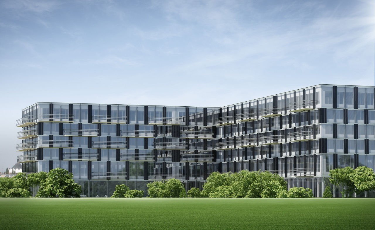 Exterior rendering of the LifeCycle Tower in Dornbirn, Austria by Creative Renewable Energy and Efficiency Group