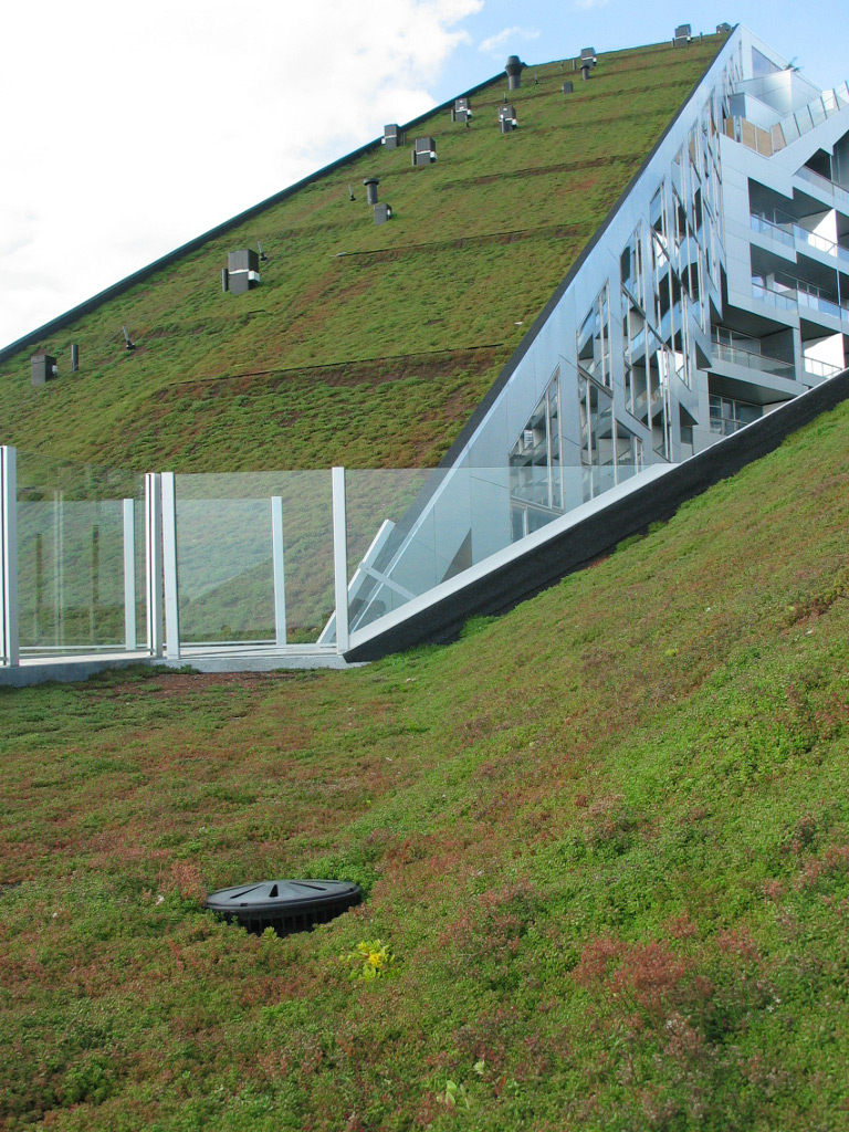 The green roof of 8 House by Bjarke Ingels Group BIG
