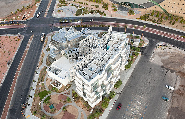 Aerial Detail of Frank Gehry's Cleveland Clinic Lou Ruvo Center for Brain Health