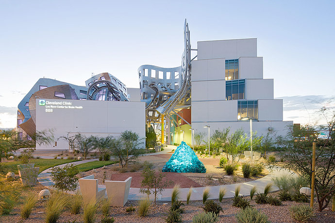 Exterior of Frank Gehry's Cleveland Clinic Lou Ruvo Center for Brain Health