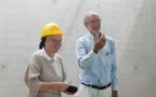 Sister Brigitte De Singly And Renzo Piano Visiting The Site - Credit Michel Denance