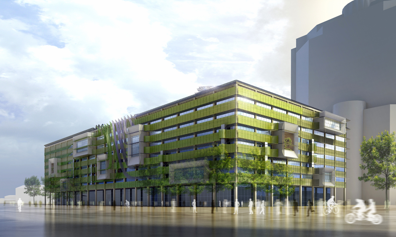 Exterior rendering of the Process Zero Concept Building Exterior by HOK