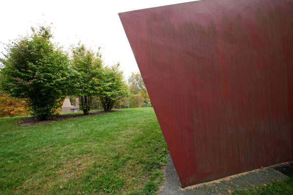 Architect Philip Johnson's red Da Monsta library is sculpture combined with architecture