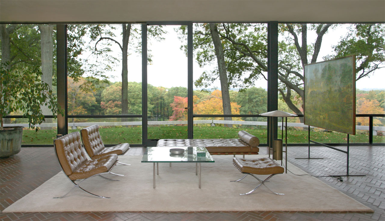 The Glass House Interior by architect Philip Johnson