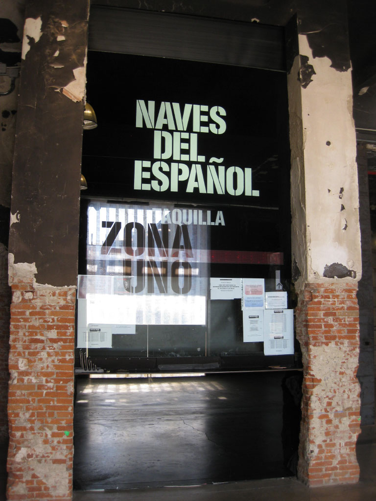 Interior of the renovated Matadero cultural center in Madrid, Spain