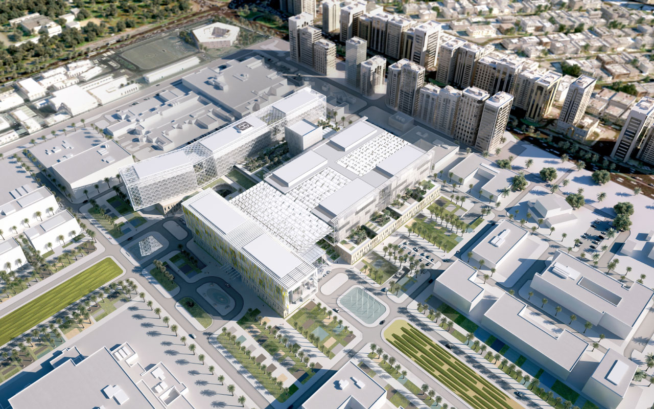 Sheikh Kahlifa Medical City Aerial rendering