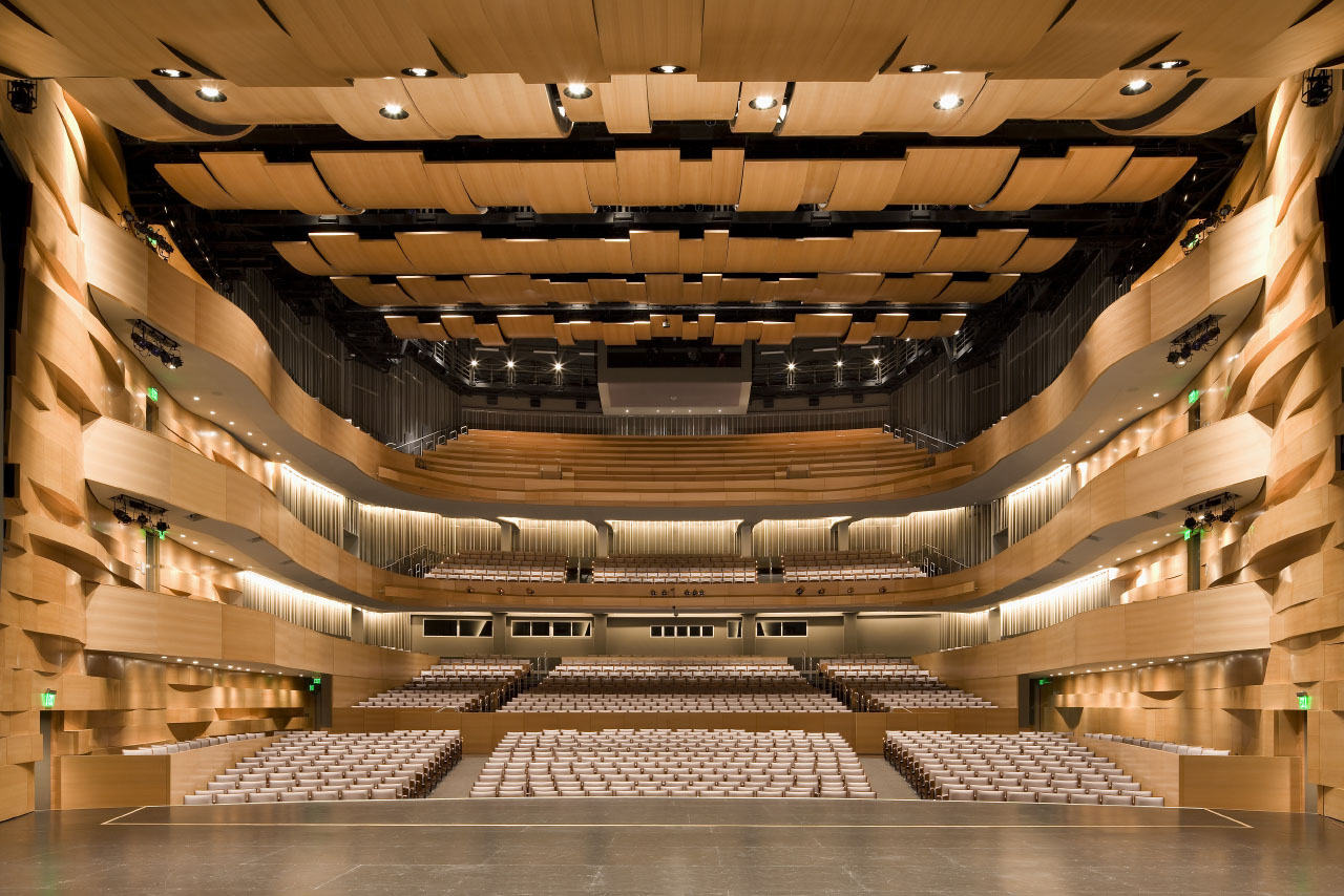 Grand Hall of the Valley Performing Arts Center by HGA Architects