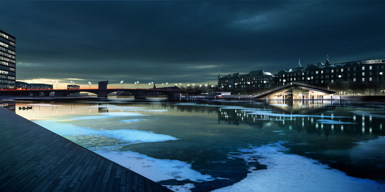 Harbor Bath in Copenhagen at night