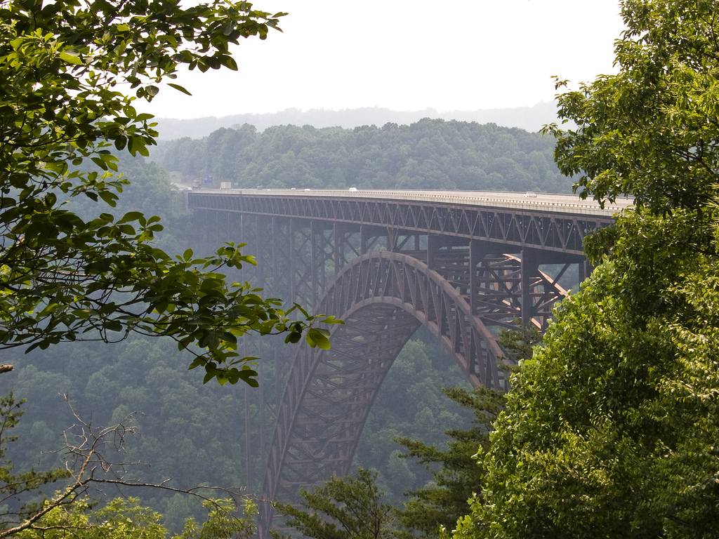 Bridge constructed with Cor-Ten weathering steel