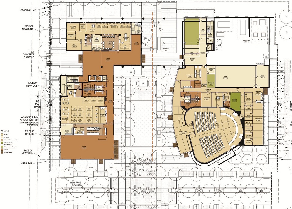 Site plan drawing of Chandler City Hall in Arizona by SmithGroup