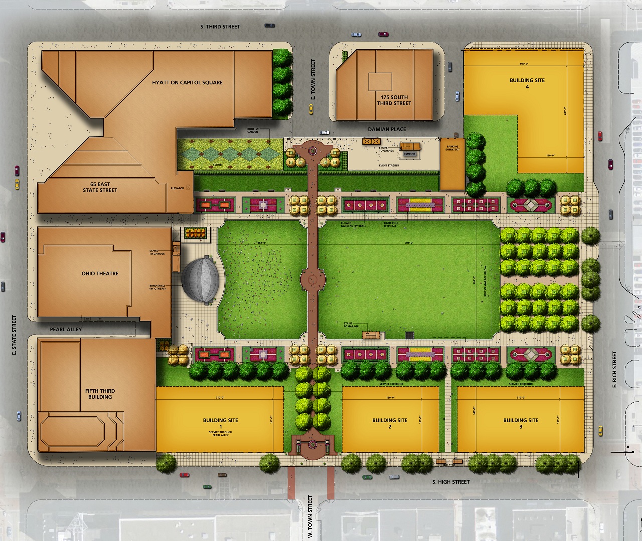 Columbus Commons site plan