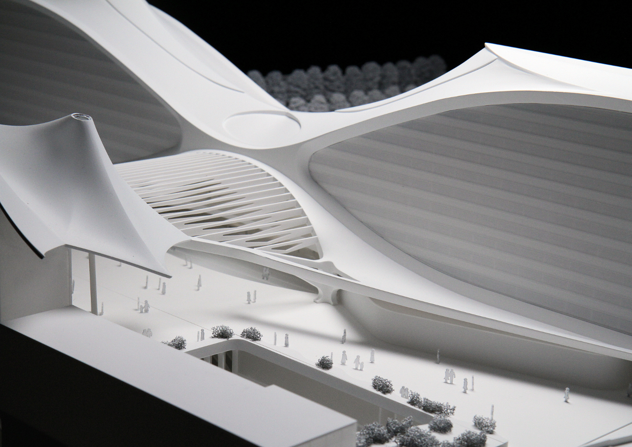 Santiago Calatrava's Denver International Airport Terminal project model