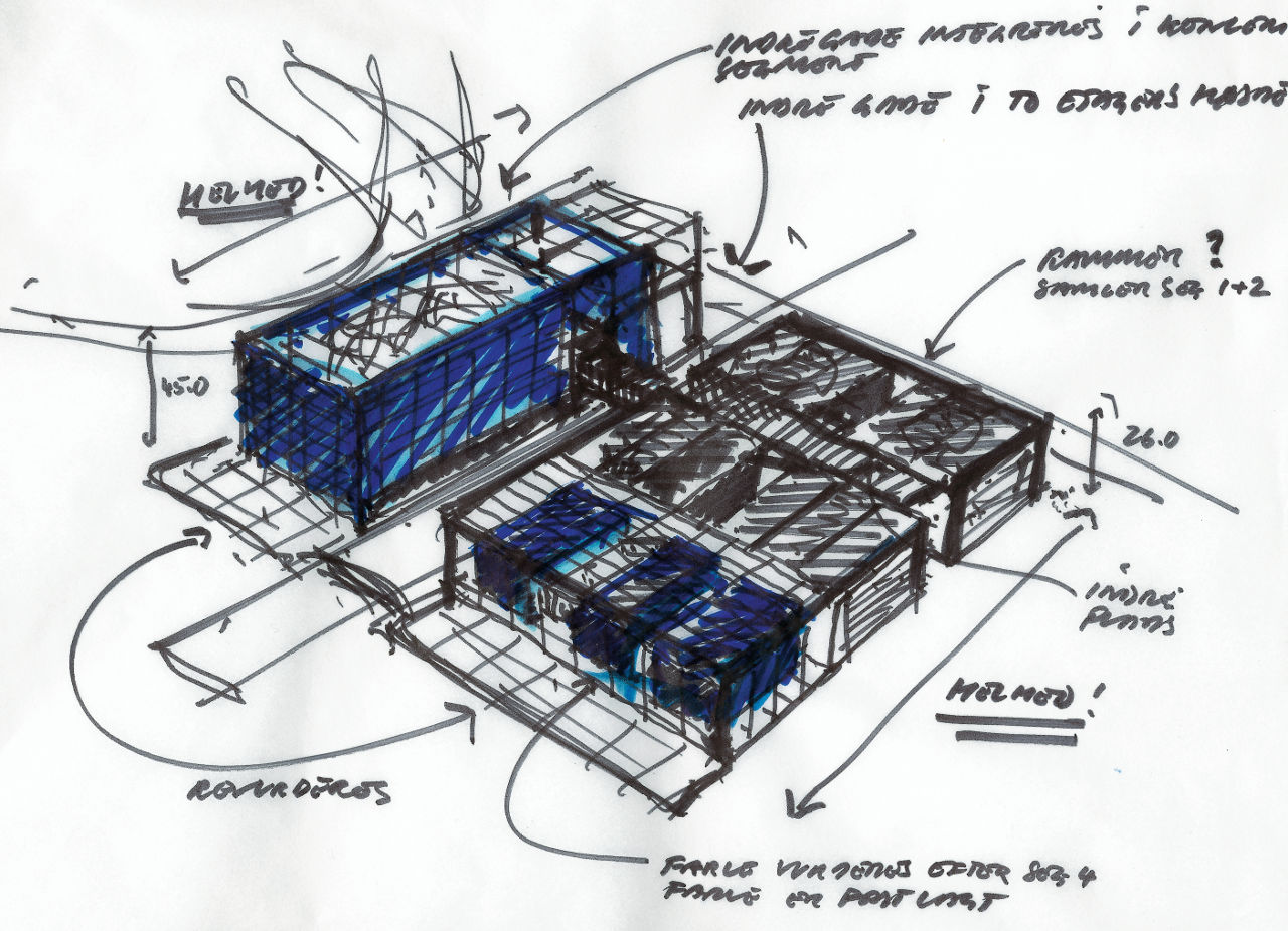 Concept drawing of DR Byen by architect Vilhelm Lauritzen Architects (VLA)