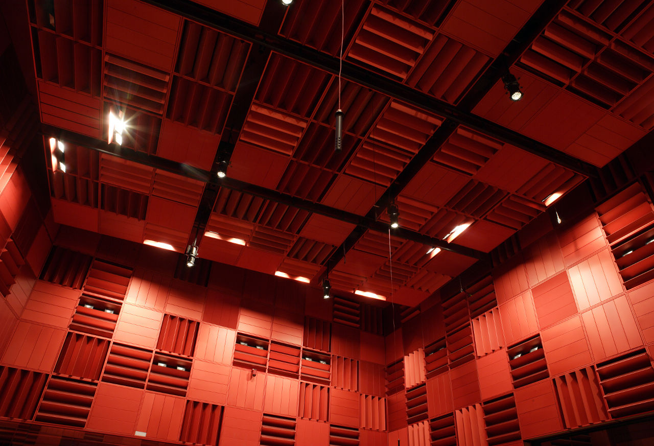 Interior movable louver elements of the Copenhagen Concert Hall by architect Jean Nouvel