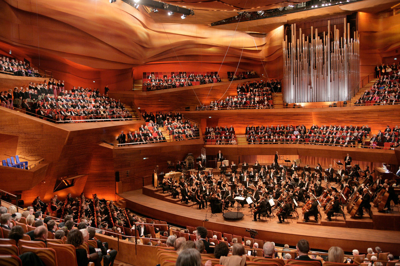 Interior of the Copenhagen Concert Hall by architect Jean Nouvel