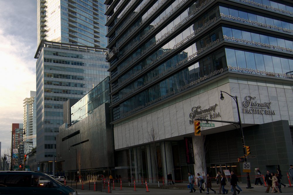The exterior of Vancouver's Fairmont Pacific Rim Hotel designed by architect James Cheng