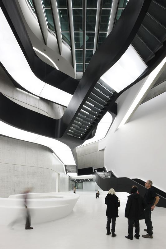 Gallery stairs of Zaha Hadid's MAXXI- National Museum of XXI Century Arts