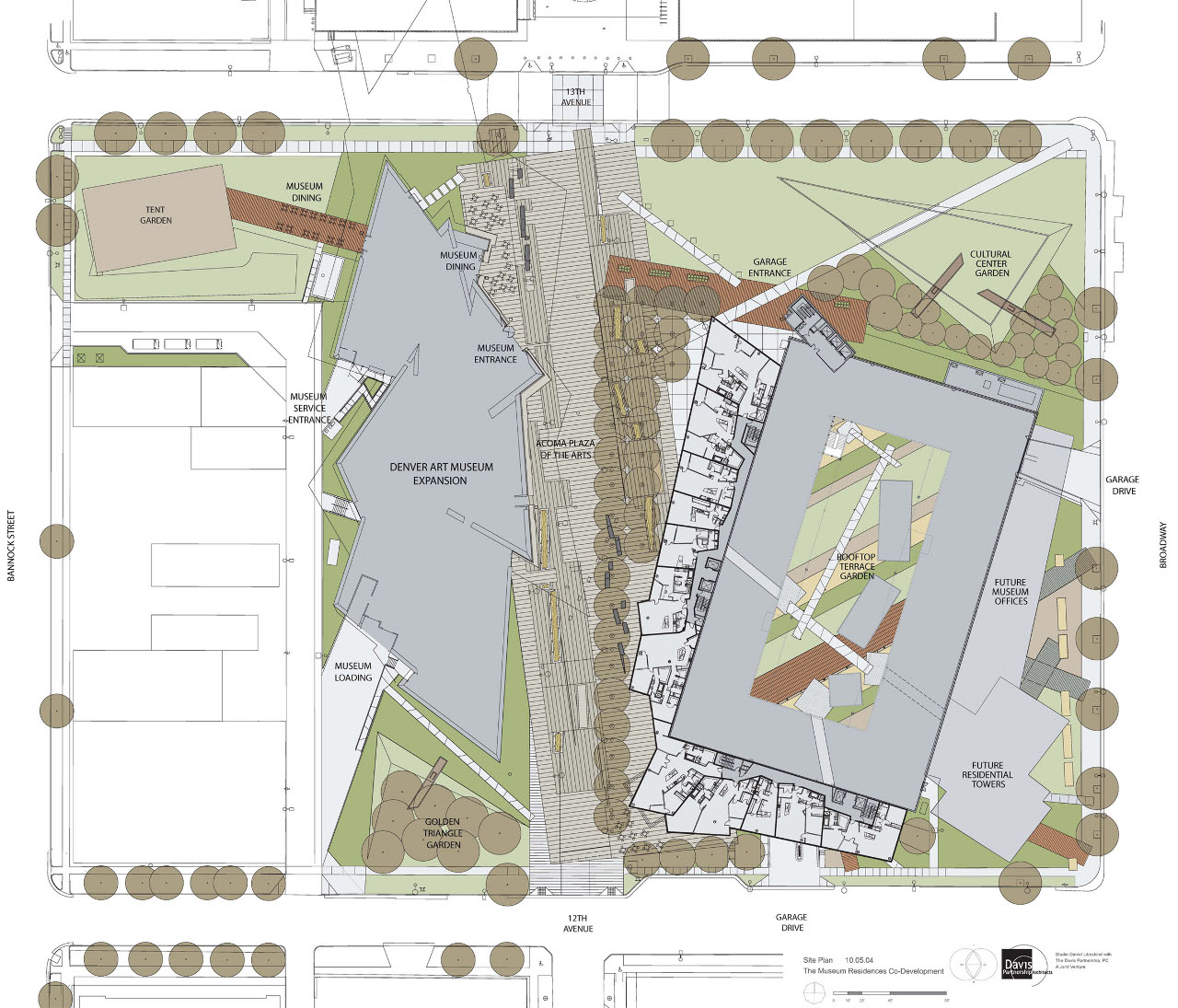 The site plan of Denver's Museum Residences and Denver Art Museum by Daniel Libeskind