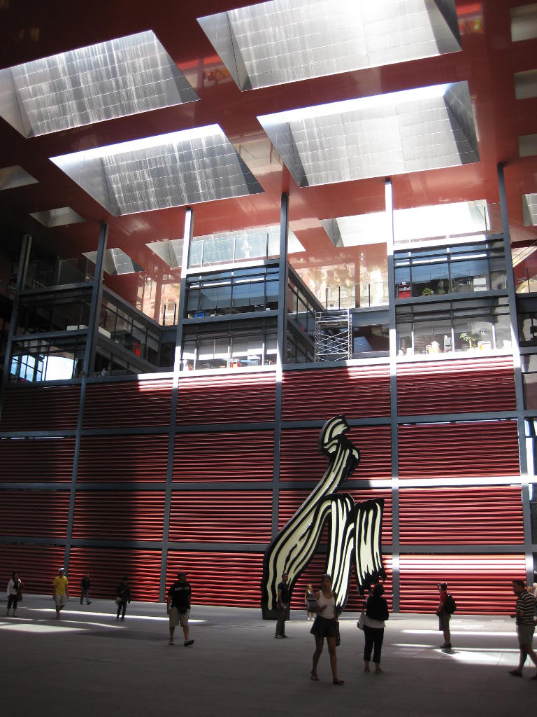 Interior of the Reina Sofia Museum in Madrid, Spain