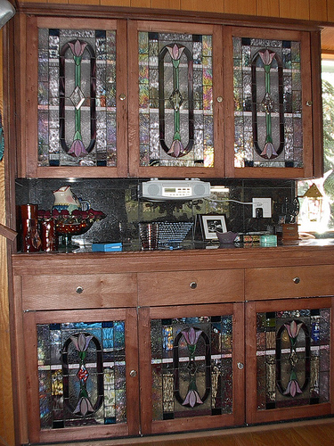 stained glass cabinets