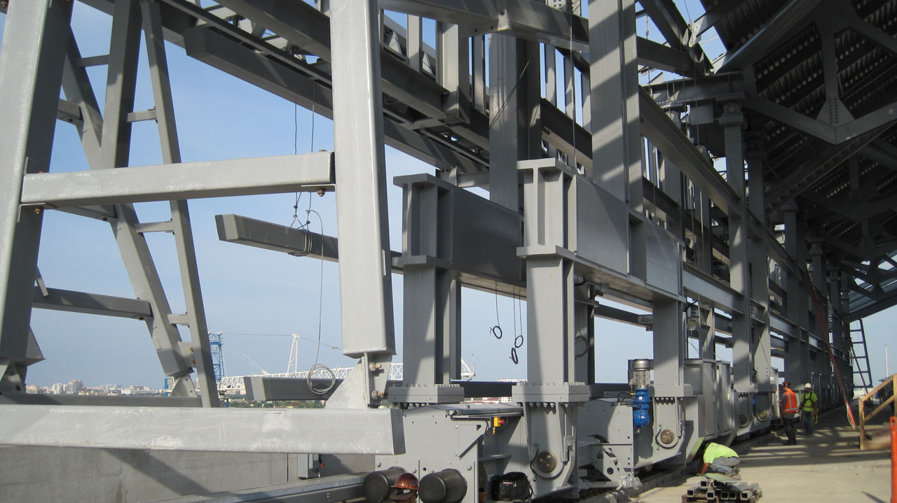 Florida Marlins Stadium roof construction