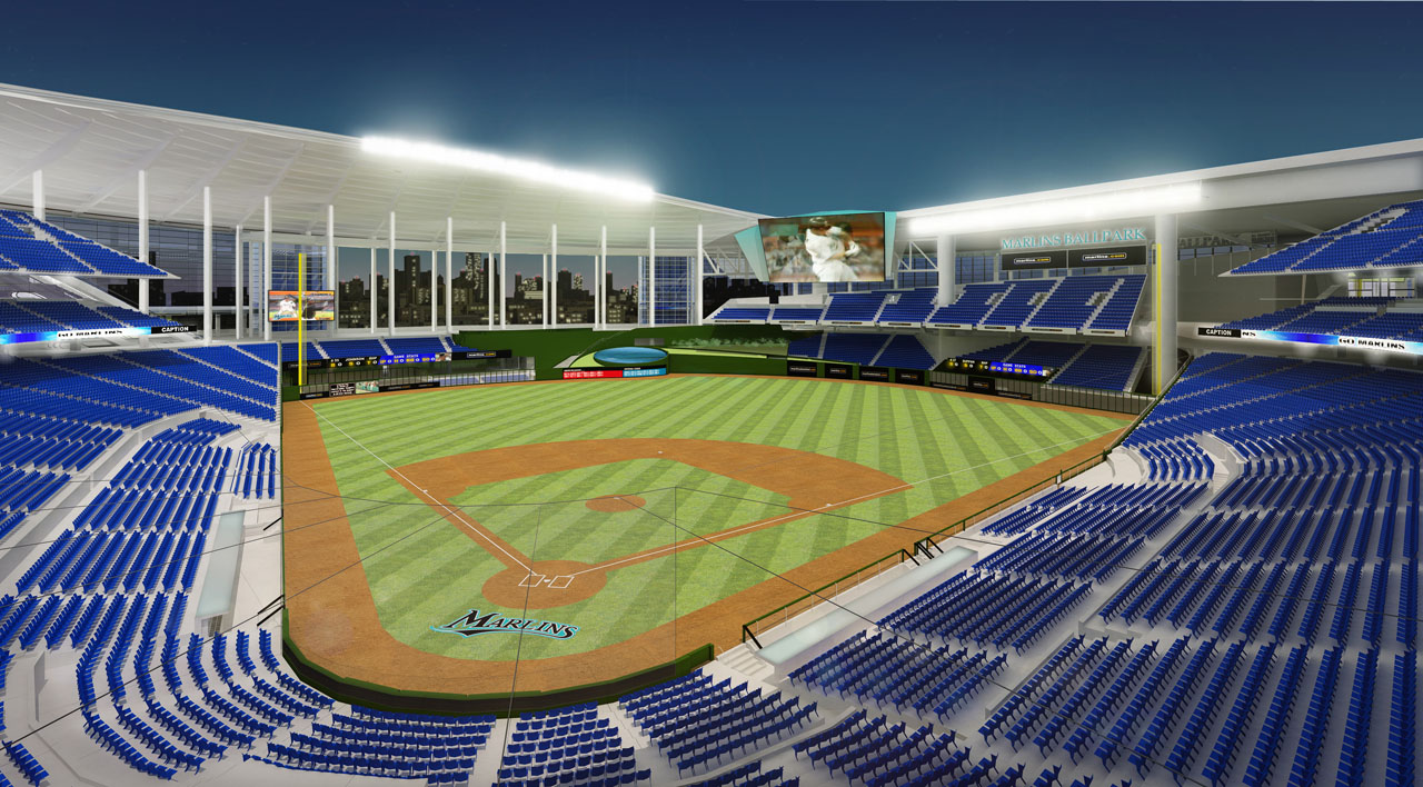 Florida Marlins Stadium architectural rendering by Populous