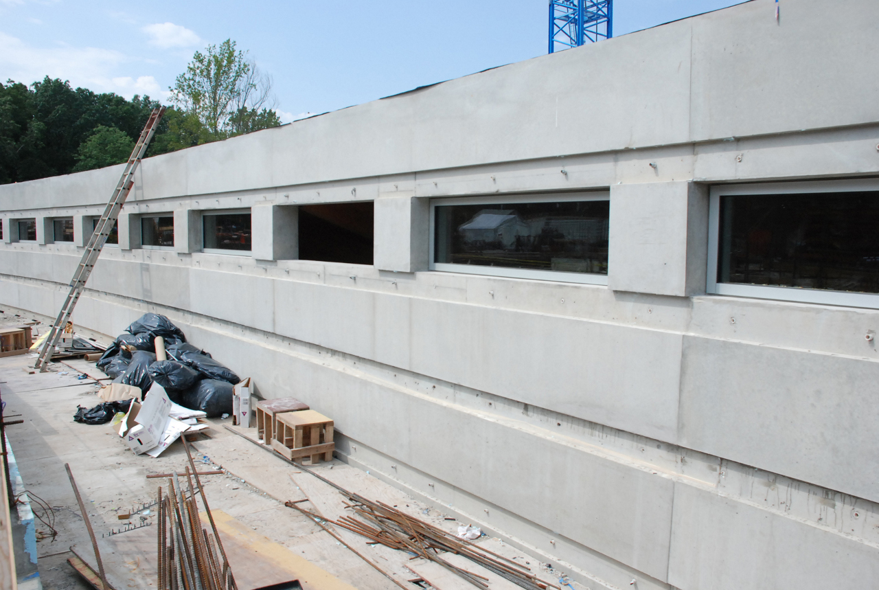 Exterior concrete of Moshe Safdie's Crystal Bridges Museum of American Art Construction site