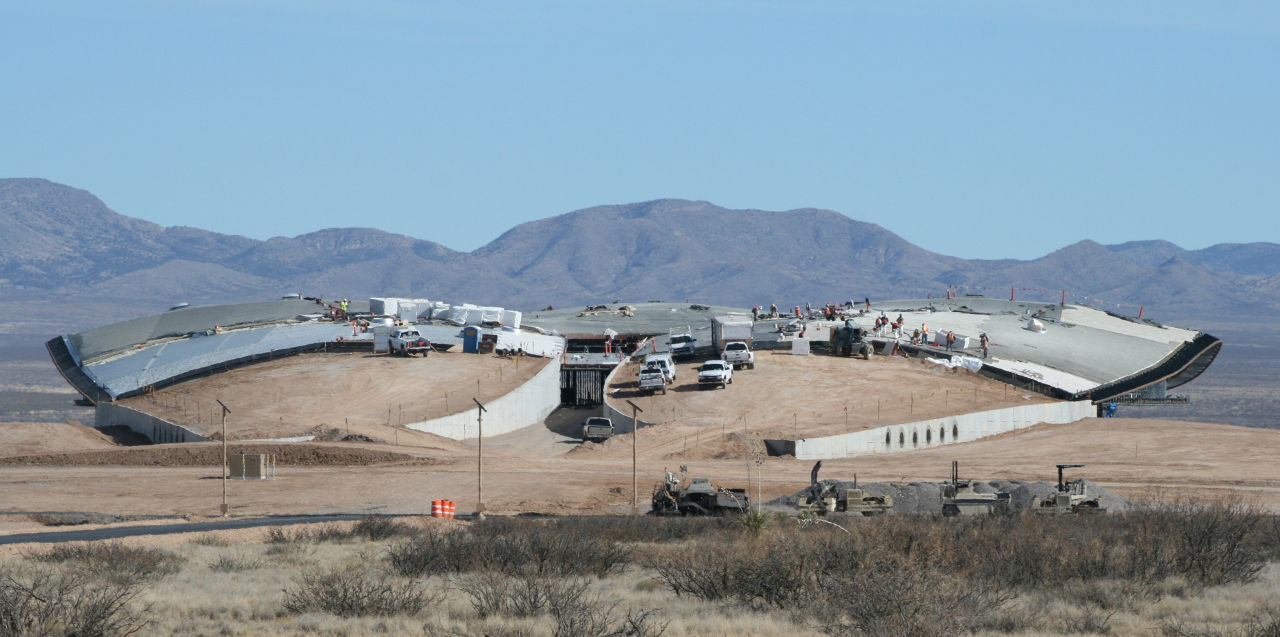 Foster + Partners designed Spaceport America Construction site