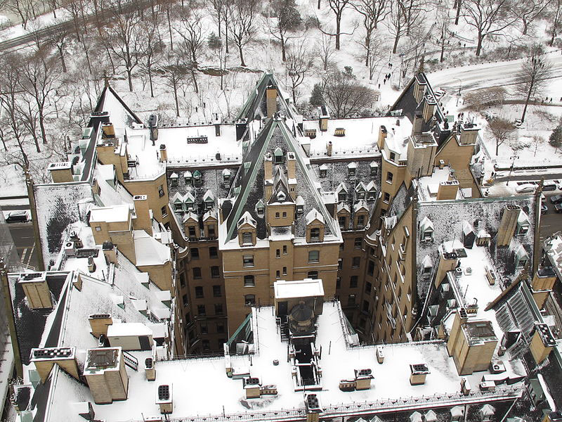 Aerial shot of the Dakota in snow - Photo by Jun