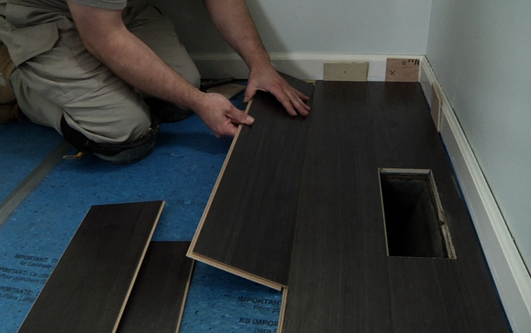 Installing the Remaining Rows of laminate flooring