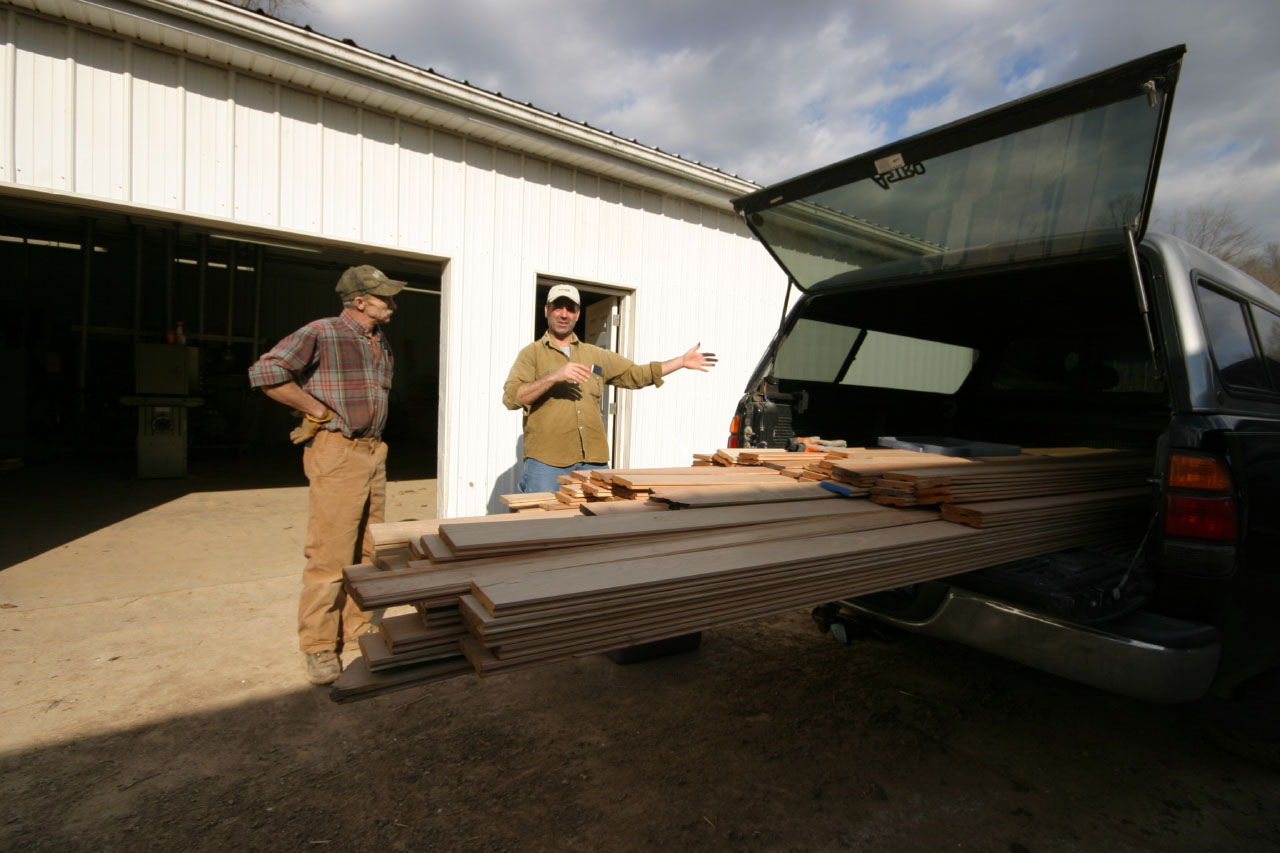 Loading the truck at Meeks Lumber