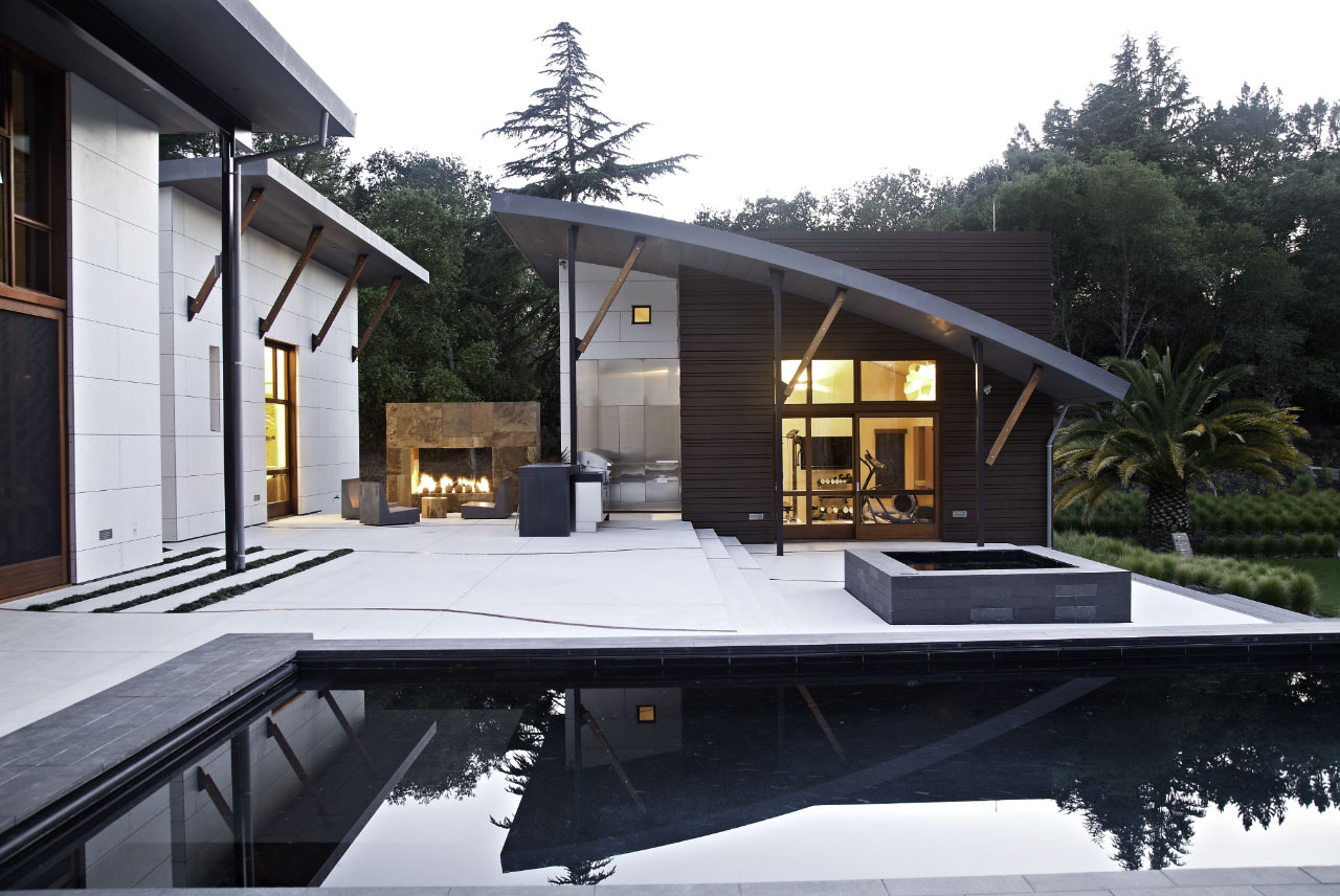 Saratoga Creek House pool by WA Design