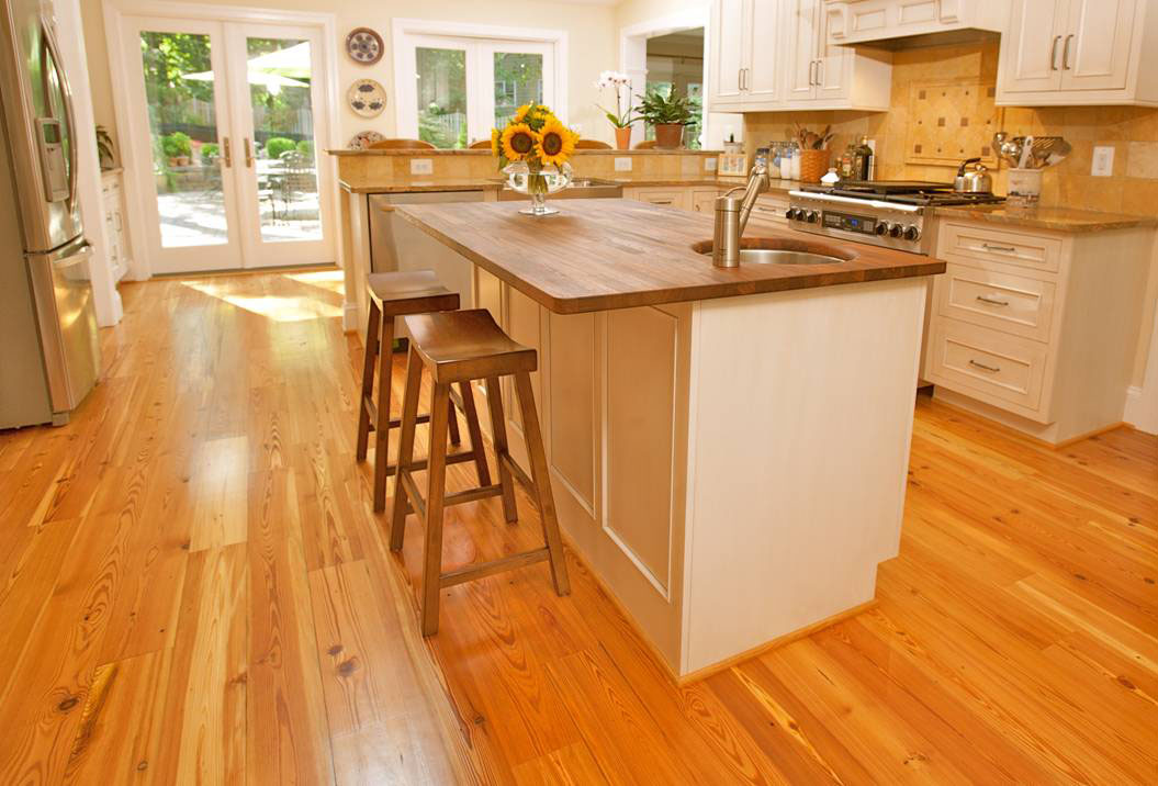 Reclaimed Wood Flooring in the kitchen