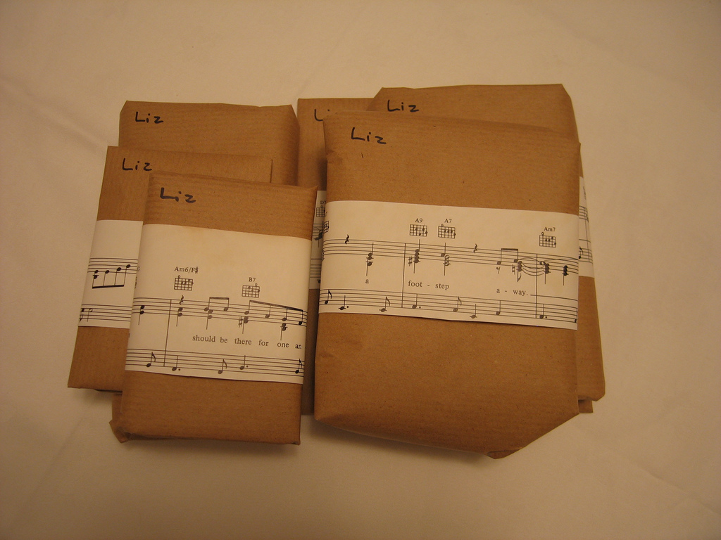 Brown Paper and Sheet Music Wrap