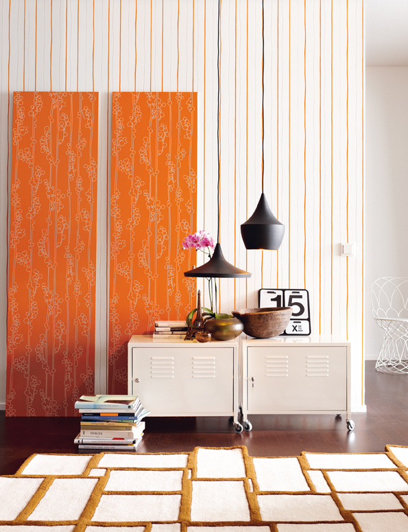 orange toned environmentally friendly wallcovering