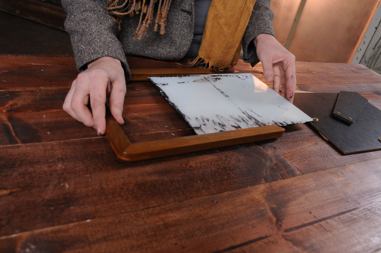 Assembling the DIY framed chalkboard