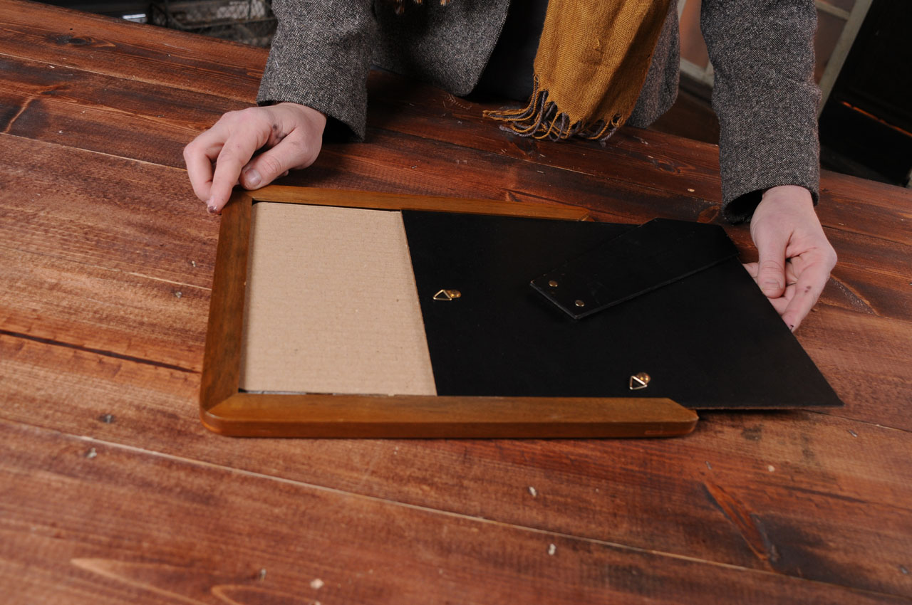 Assembling the DIY framed chalkboard