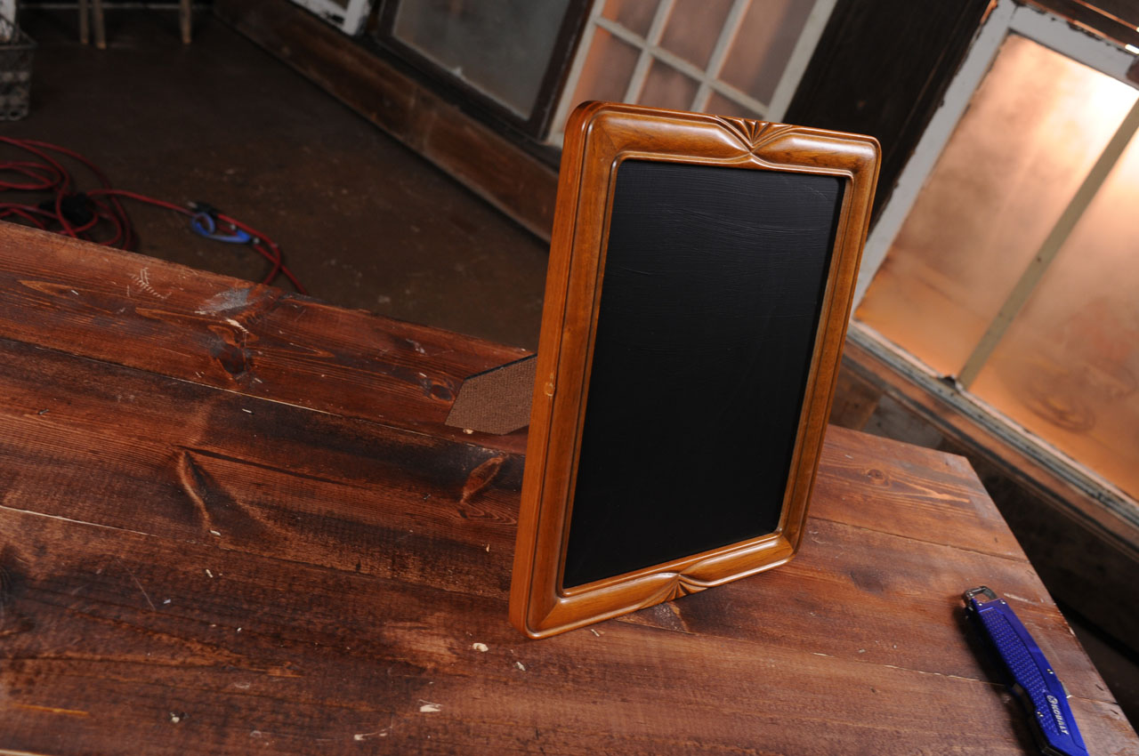 Assembling the DIY framed chalkboard