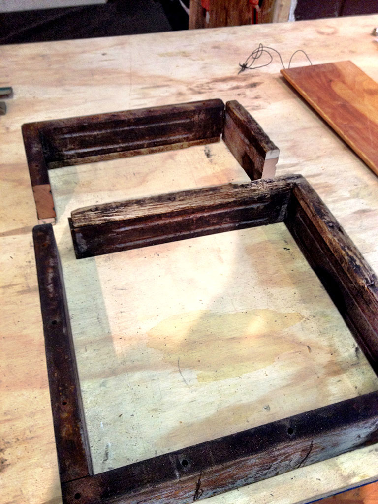 Laying out the frame for the DIY Medicine Cabinet
