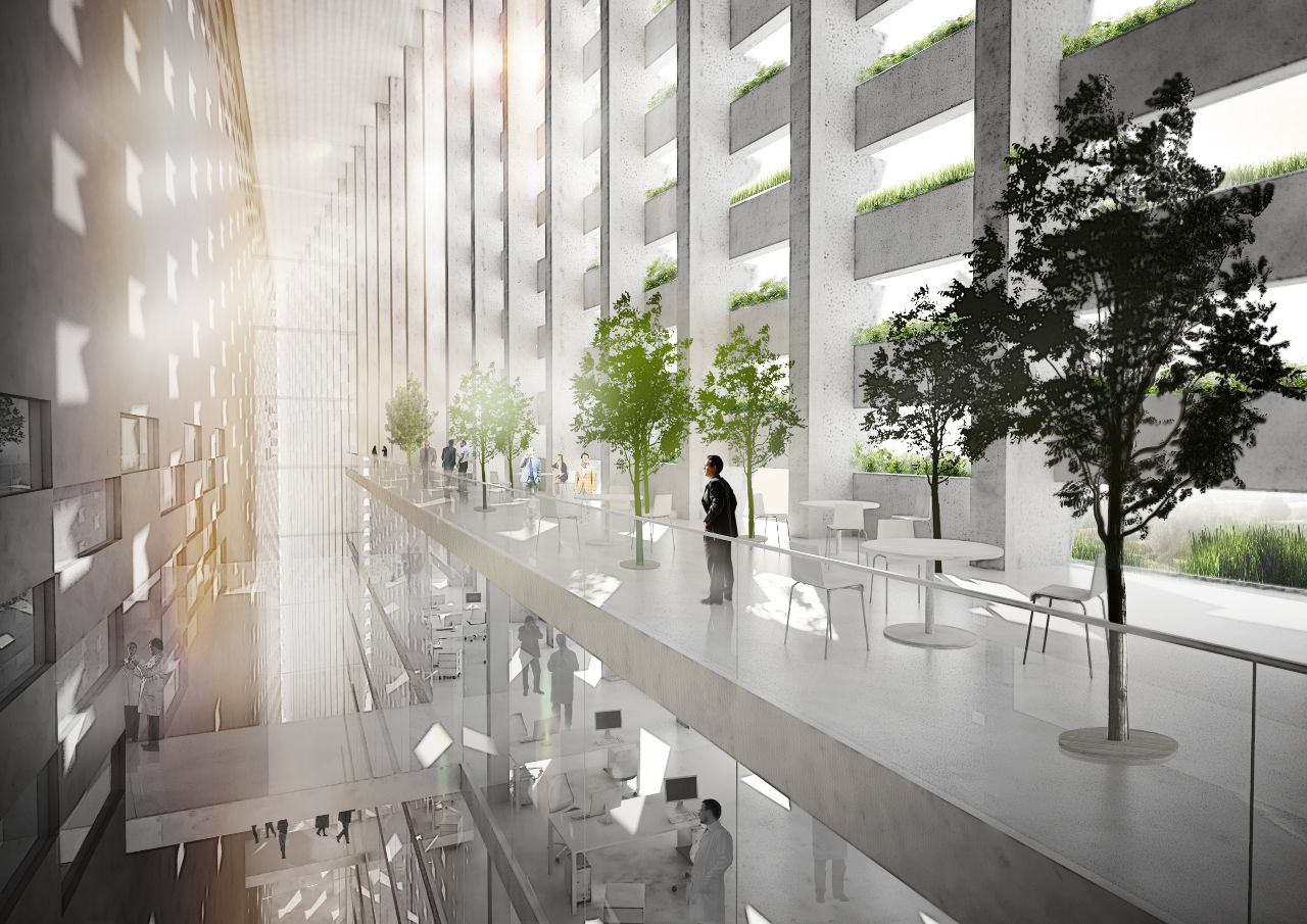 Copenhagen's Amager Waste-to-Energy facility interior rendering by Bjarke Ingels Group (BIG)