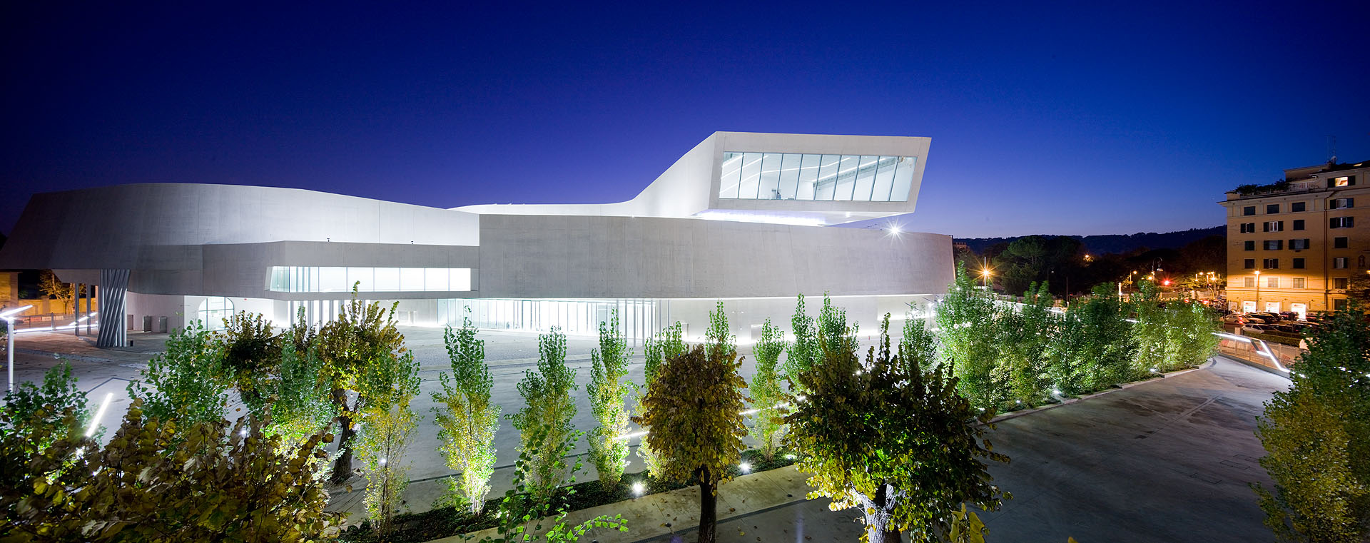 Exterior of Zaha Hadid's MAXXI - National Museum of XXI Century Arts