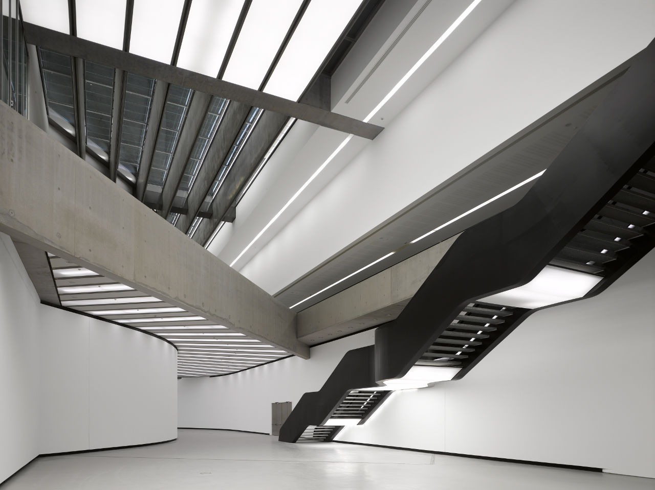 Gallery stairs of Zaha Hadid's MAXXI- National Museum of XXI Century Arts