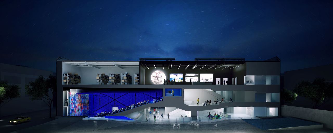 A rendering of New York City's Museum of the Moving Image designed by Leeser Architecture