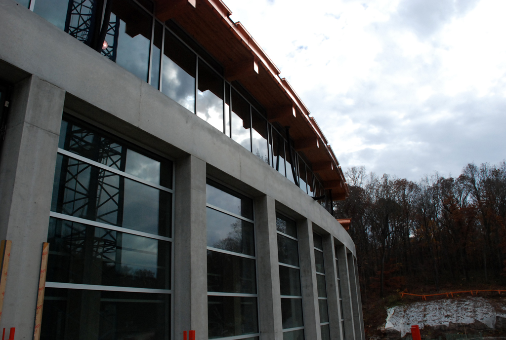 The Moshe Safdie Crystal Bridges Museum of American Art Construction site