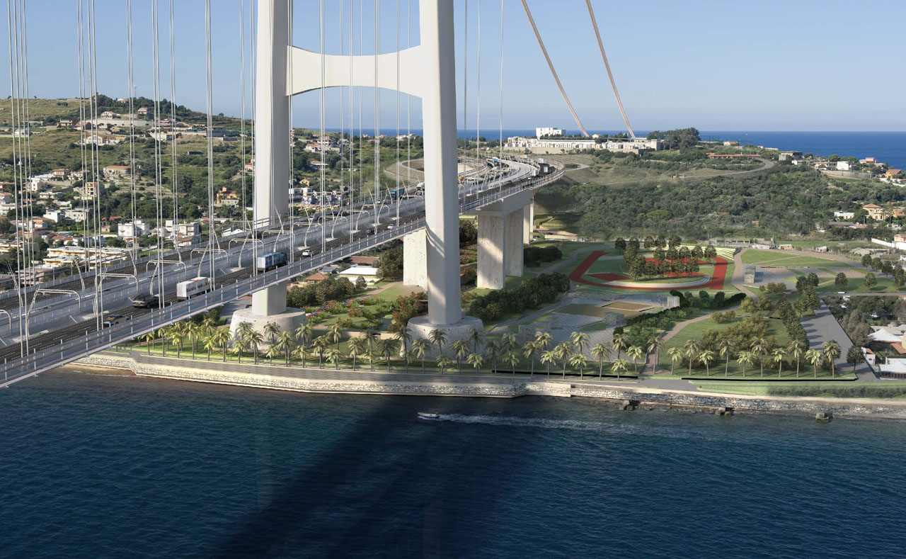 Rendering of the Strait of Messina suspension Bridge