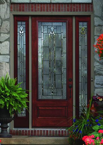 Lucerna decorative glass in a Classic-Craft Mahogany door