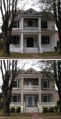 Home, before and after. 
